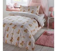 Bedlam - Woodland Friends - Set copripiumino facile da pulire - letto singolo in rosa