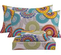 Bedlifes Set di lenzuola con tasca extra profonda per materassi fino a 45,7-61 cm di spessore, set da 4 pezzi in microfibra con 1800 fili, morbido, liscio, traspirante, con motivo mandala