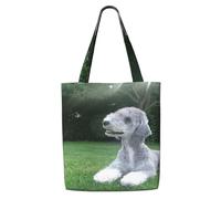 Bedlington Terrier Cani divertenti Cani pelosi Animali domestici,Borse della spesa riutilizzabili, borse per la spesa, borsa a tracolla in tela di grande capacità