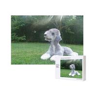 Bedlington Terrier Cani divertenti Cani pelosi Animali domestici,Puzzle in legno da 300 pezzi per famiglie, per adulti e adolescenti, decorazioni per la casa
