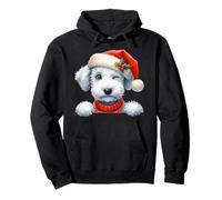 Bedlington Terrier - Cappello di Babbo Natale per Cani, Mamma e papà Felpa con Cappuccio
