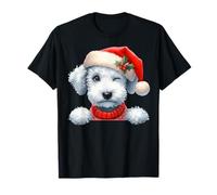 Bedlington Terrier - Cappello di Babbo Natale per Cani, Mamma e papà Maglietta