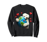 Bedlington Terrier Earth Day Hug Love Owner Planet Globe Felpa