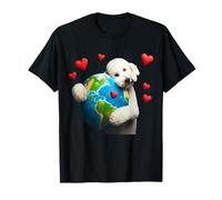 Bedlington Terrier Earth Day Hug Love Owner Planet Globe Maglietta