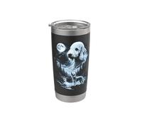 Bedlington Terrier Howling to the Moon Retro Anni '90 Bicchiere termico in acciaio inox doppia parete
