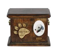 Bedlington Terrier urna di legno con cane Art-Dog