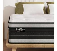 Bednew Materasso 90x200 cm con Molle Insacchettate Indipendenti e Strato di Memory Foam, Modello Supporto Attivo Ibrido 31 cm, 7 Zone per Sollievo Schiena, Zero Disturbo Partner, 101 Notti