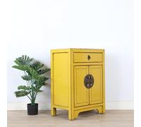 BEDOIN Armadietto cinese Ming in legno di olmo rosso, semplice antico armadio telefonico, credenza divano, tinta unita, finitura naturale, per soggiorno, camera da letto, hotel, appartamento, giallo