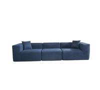 BEDOIN Divano componibile componibile, comodo divano a 3 posti, divano a compressione in spugna, nessun montaggio richiesto, con cuscini, per soggiorno e ufficio, blu, 300 x 100 x 62 cm