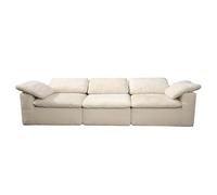 BEDOIN Divano componibile componibile, divano a nuvola, con braccioli imbottiti e divani profondi, per soggiorno, ufficio, appartamento, bianco, 284 x 100 x 70 cm