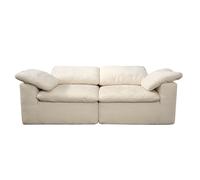 BEDOIN Divano componibile componibile, divano a nuvola, con braccioli imbottiti e divani profondi, per soggiorno, ufficio, appartamento, bianco, 201 x 100 x 70 cm