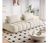 BEDOIN Divano componibile componibile, divano moderno trapuntato Loveseeeat divano, divano Boucle Cloud, comodi divani marshmallow per camera da letto piccolo spazio ufficio bianco 2-3 m