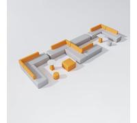 BEDOIN Divano Da Ufficio, Divano a Cabina, Divani Con Blocchi Di Colore, Facili Da Pulire E Da Montare, Tessuto In Pelle Impermeabile, Per Hotel,scuole Dell'infanzia,istituzioni Formative 720 * 220cm