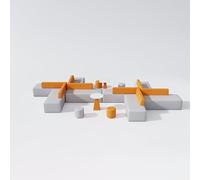 BEDOIN Divano da ufficio, divano letto, divani a blocchi di colore, facile da pulire e montare, tessuto in pelle impermeabile, per hotel, asili, istituti di formazione, 640 x 380 cm