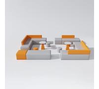 BEDOIN Divano da ufficio, divano letto, divani a blocchi di colore, facile da pulire e montare, tessuto in pelle impermeabile, per hotel, asili, istituti di formazione, 440 x 300 cm