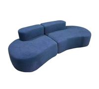 BEDOIN Divano longue rotondo oversize per interni, divano a compressione, divano singolo in spugna di agnello, per soggiorno, camera da letto, appartamento, ufficio, blu, 280 x 102 x 66 cm