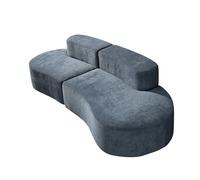 BEDOIN Divano longue rotondo oversize per interni, divano a compressione, divano singolo in spugna di agnello, per soggiorno, camera da letto, appartamento, ufficio, grigio, 280 x 102 x 66 cm