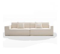 BEDOIN Divano modulare a segmenti, divani con schiuma ad alta densità, divano per pavimento pigro, con poltrona lounge e cuscini, per appartamento da camera da letto e uffi White-260 * 100 * 62cm