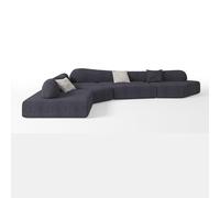 BEDOIN Divano Modulare a Sezione Curva, Divani In Tessuto Rock, Divano Da Terra Moderno Cloud 4 Posti, Divani Compressi Minimalisti Per Soggiorno, Appartamento, Studio E Uf blue-430cm