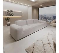 BEDOIN Divano modulare contemporaneo Deluxe Comfort, divano a compressione sottovuoto, comodo divano profondo, con diversi modi di sistemare, per soggiorno, ufficio, camera da letto, bianco, 220 x 100