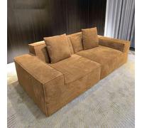 BEDOIN Divano modulare contemporaneo Deluxe Comfort, divano a compressione sottovuoto, comodo divano profondo, con diversi modi di sistemare, per soggiorno, ufficio, camera da letto, giallo, 280 x 100