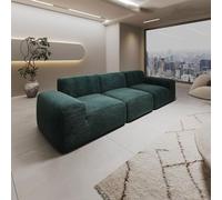 BEDOIN Divano modulare contemporaneo Deluxe Comfort, divano a compressione sottovuoto, comodo divano profondo, con diversi modi di sistemare, per soggiorno, ufficio, camera da letto, verde, 220 x 100