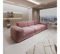 BEDOIN Divano modulare contemporaneo Deluxe Comfort, divano a compressione sottovuoto, comodo divano profondo, con diversi modi di sistemare, per soggiorno, ufficio, camera da letto, rosa, 220 x 100 x