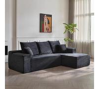 BEDOIN Divano Modulare Sezionale, Divani Nuvolosi In Velluto Felpato, Divani Senza Ossa Compressi, Divano Sezionale Convertibile a Forma Di L, Per Soggiorno, Appartamento, grey1-268 * 174 * 61cm