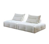 BEDOIN Divano Quadrato Moderno Senza Braccioli, Poltrona Modulare Accent Chair, Divano Comodo Con Seduta Profonda In Sherpa, Cuscini, Per Soggiorno/dormitorio/Camera Degli White-2pcs