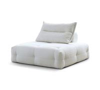 BEDOIN Divano Quadrato Moderno Senza Braccioli, Poltrona Modulare Accent Chair, Divano Comodo Con Seduta Profonda In Sherpa, Cuscini, Per Soggiorno/dormitorio/Camera Degli White-105 * 105 * 70cm