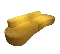BEDOIN Divano Rotondo Oversize, Poltrona Lunga Per Interni, Divano a Compressione Sagomato, Divani Singoli In Lana Di Agnello, Per Soggiorno, Camera Da Letto, Appartamento, yellow-280 * 102 * 66cm