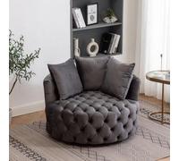 BEDOIN Divano singolo girevole, moderno, semplice, rotondo, girevole a 360°, per soggiorno, camera da letto, tempo libero, hotel, soggiorno, design moderno, E-100 x 100 x 70 cm