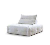 BEDOIN Divano singolo quadrato moderno senza braccioli, divano componibile con accento componibile, grande divano componibile con cuscino posteriore rimovibile, 120 cm, grigio chiaro