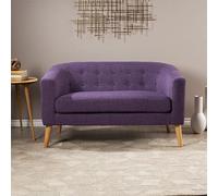 BEDOIN Piccolo divano moderno Mid-Century Modern Sofa Contemporaneo Loveseat imbottito 2 posti piccolo divano per camera da letto, appartamento, scuro 80x50x65cm