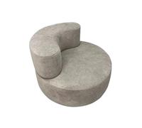 BEDOIN Sedia a sdraio girevole rotonda oversize per interni, divano moderno di lusso con schienale curvo stretto in velluto, per soggiorno camera da letto appartamento uffi grey-80 * 80 * 66cm