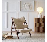 BEDOIN Sedia Accent In Tessuto, Sedie Lounge In Maglia, Sedie Divano Singole In Lana Di Agnello Stile Crema, Sedia Da Letto Con Schienale Alto Per Soggiorno Camera Da Letto Beige-91 * 80 * 71cm