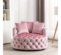 BEDOIN Sedia Divano Girevole Singola Moderna Semplice Tonda Per Salotto Camera Da Letto Relax Hotel Salotto Design Moderno 360° Girevole F-100x100x70cm