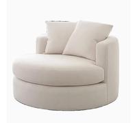 BEDOIN Sedia Girevole Moderna Con Braccioli, Imbottita Per Camera Da Letto Ufficio Sedia Lounge Club Con Braccioli Girevoli a 360°, Forma Di Divano Per Soggiorno 90x90x70cm