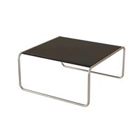 BEDOIN Tavolino da caffè in vetro temperato, tavolo da tè quadrato, sgabello basso per soggiorno, staffa in acciaio inox, semplicità domestica Black-80cm