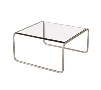 BEDOIN Tavolino da caffè in vetro temperato, tavolo da tè quadrato, sgabello basso per soggiorno, staffa in acciaio inox, semplicità domestica Clear-70cm