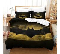 BEDPOCHY 3D Con Stampa Di Batman Set Di Biancheria Da Letto 3 Pezzi Copripiumino E Federa Coordinata Per Ragazzi E Ragazze,coppie,camera Da Letto,decorazione Single（140x200cm）