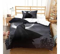 BEDPOCHY 3D Con Stampa Di Batman Set Di Biancheria Da Letto 3 Pezzi Copripiumino Morbida Microfibra Per Ragazzi E Ragazze,coppie,camera Da Letto,decorazione Single（135x200cm）