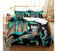 BEDPOCHY 3D Con Stampa Di Batman Set Di Biancheria Da Letto 3 Pezzi Set Copripiumino Con Cerniera E Federe Per Ragazzi E Ragazze,coppie,camera Da Letto,decorazione Super King（260x220cm）