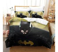 BEDPOCHY 3D Con Stampa Di Batman Set Di Biancheria Da Letto 3 Pezzi Set Copripiumino Morbida Microfibra Per Ragazzi E Ragazze,coppie,camera Da Letto,decorazione King（220x240cm）