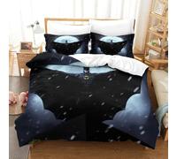 BEDPOCHY Stampa 3D Batman Biancheria Da Letto 3 Pezzi Copripiumino Con Chiusura A Cerniera Per Ragazzi E Ragazze,coppie,camera Da Letto,decorazione Super King（260x220cm）