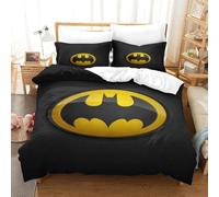 BEDPOCHY Stampa 3D Batman Set Di Biancheria Da Letto 3 Pezzi Copripiumino Con Chiusura A Cerniera Per Ragazzi E Ragazze,coppie,camera Da Letto,decorazione King（220x240cm）