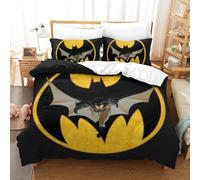 BEDPOCHY Stampa 3D Batman Set Di Biancheria Da Letto 3 Pezzi Copripiumino Morbida Microfibra Per Ragazzi E Ragazze,coppie,camera Da Letto,decorazione King（220x240cm）