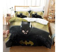 BEDPOCHY Stampa 3D Batman Set Di Biancheria Da Letto 3 Pezzi Set Copripiumino Morbida Microfibra Per Ragazzi E Ragazze,coppie,camera Da Letto,decorazione Super King（260x220cm）