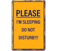 Bedroom Do Not Disturb Vintage Tin Sign for Sleep Lovers 8 X 12 in | Helps create a quiet environment for deep uninterrupted sleep