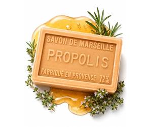 bedrop Sapone alla propoli per pelle impura e secca, 100 g | Sapone solido dalla Provenza per acne, psoriasis e neurodermite, con miele, burro di karitè e olio d'oliva